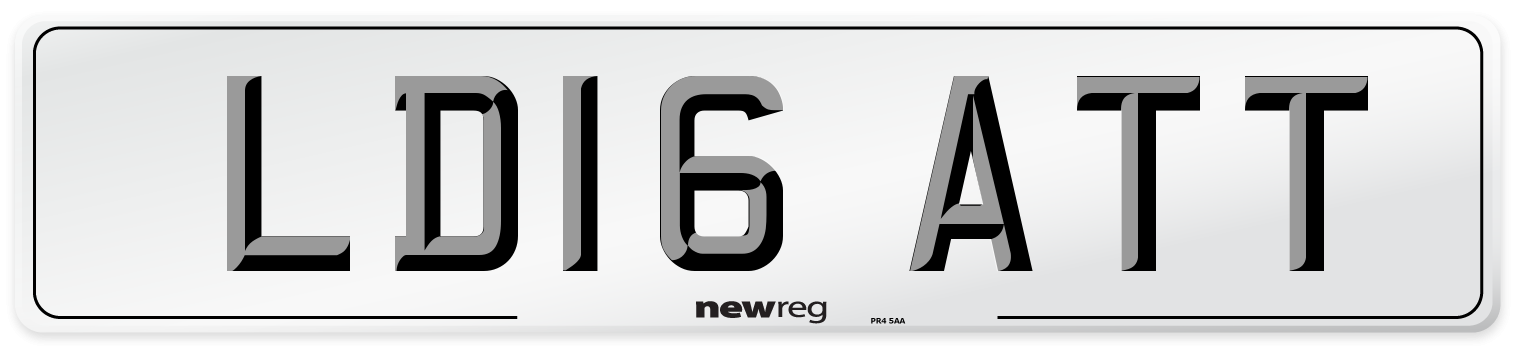 LD16 ATT Number Plate from New Reg